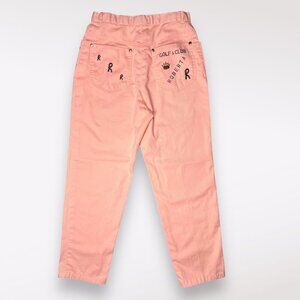 Vintage Hardy Amies Peach High Rise Embroidered Jeans Straight Leg Small